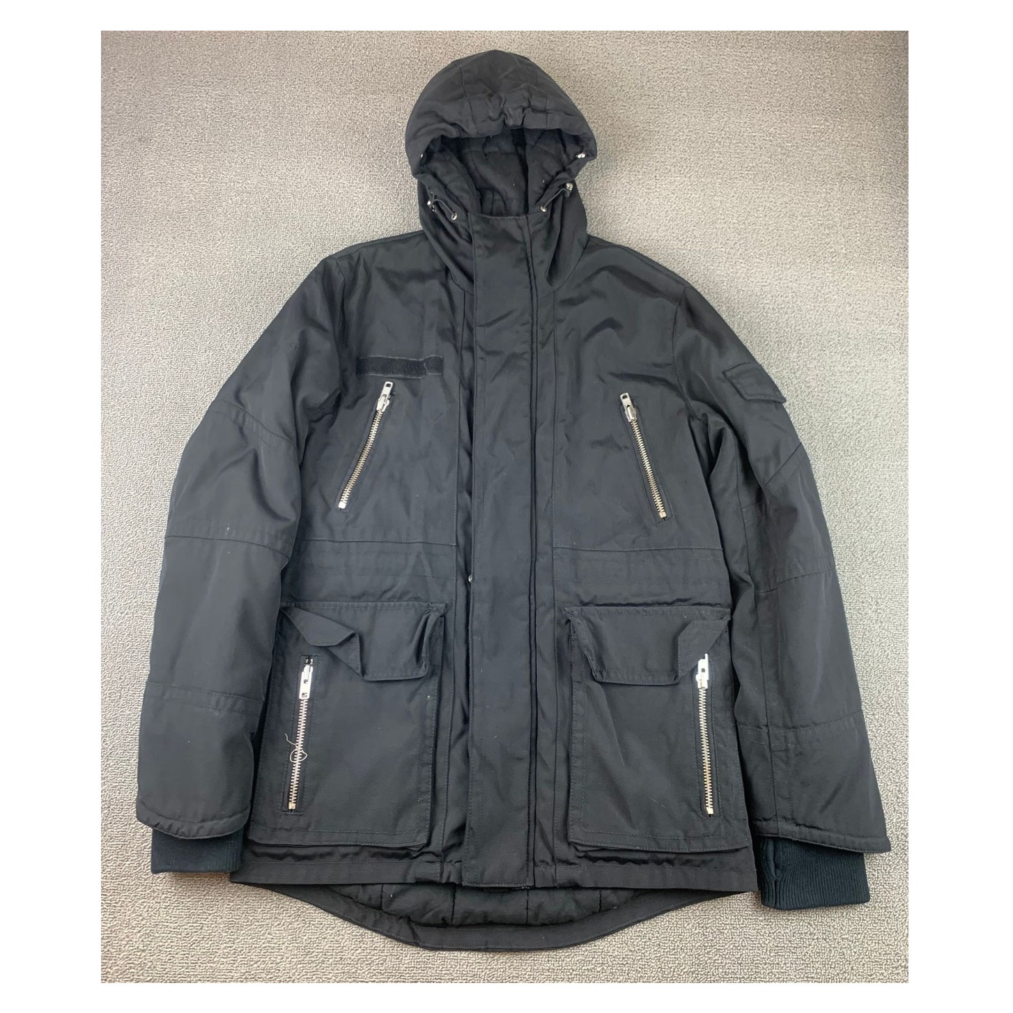 Zadig & Voltaire Kris Parka Womenâs Small Black Hooded Zip Pockets